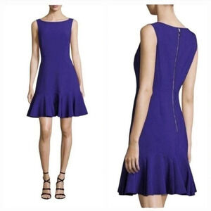 Kate Spade Flounce Hem Bateau Neckline Sleeveless Dress in Night Blue - NWOT - 4